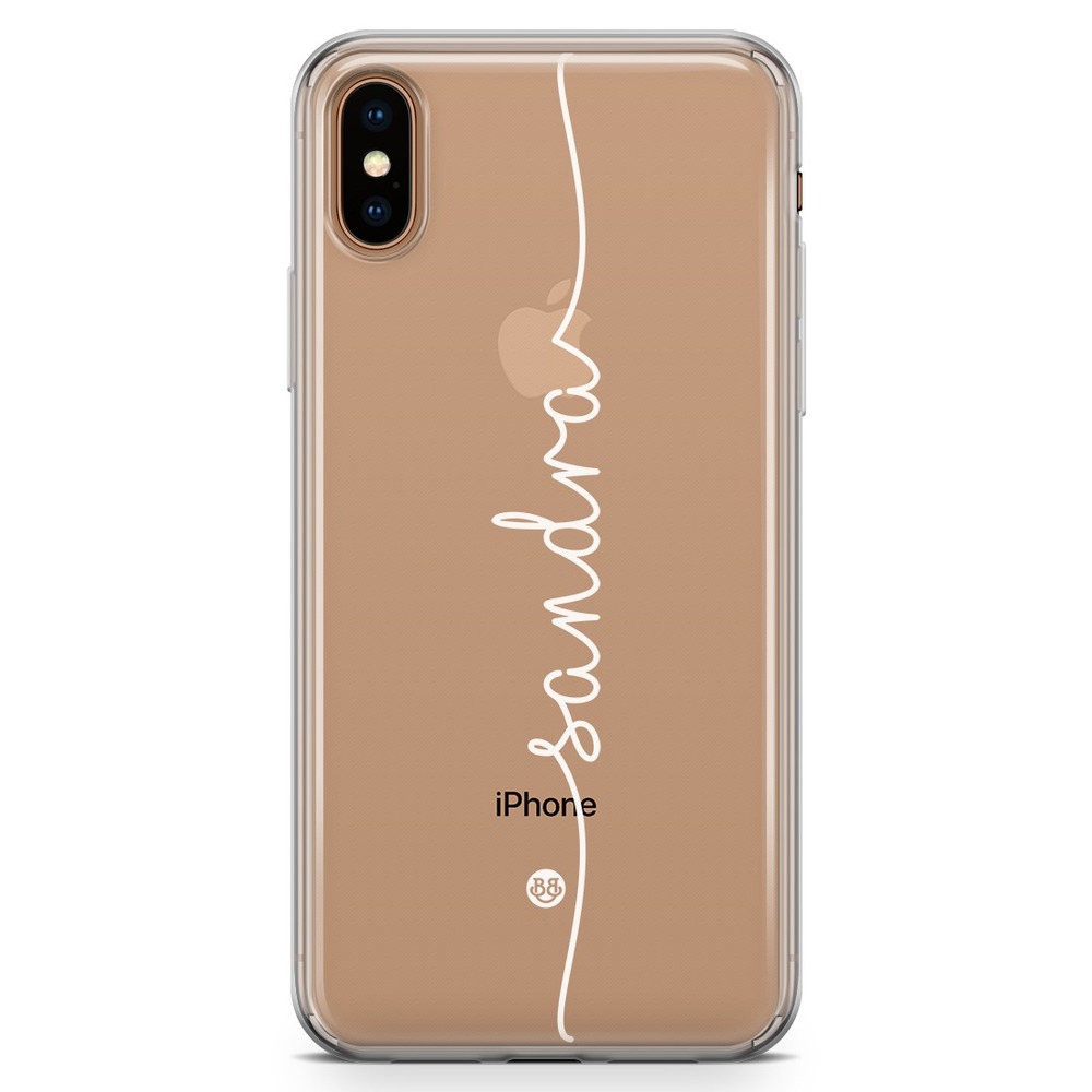iPhone Xs Max Fashion Custom Case - Centered Name White