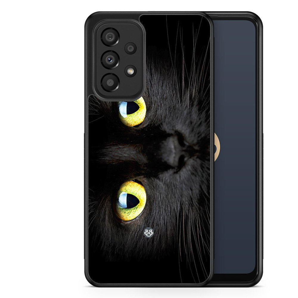 Samsung Galaxy A33 5G Case - Black Cat Close up
