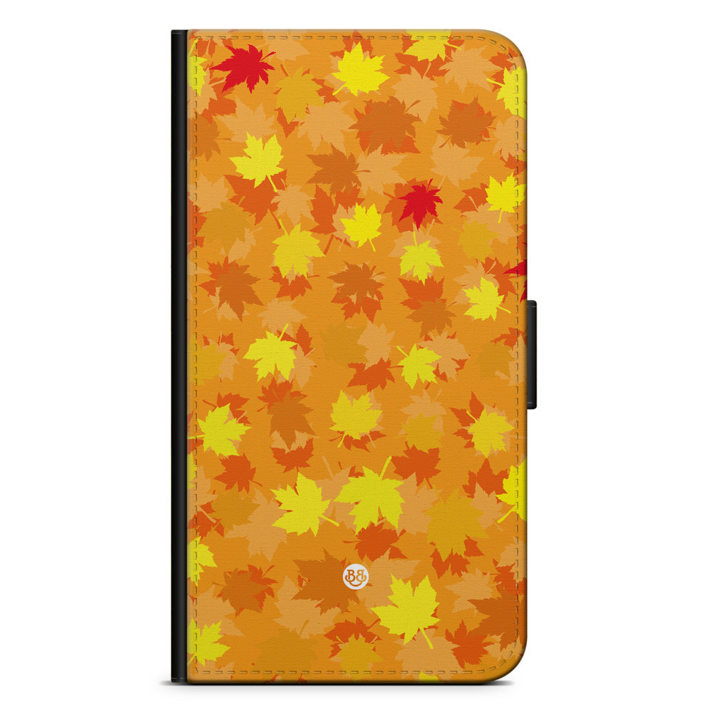 Samsung Galaxy A22 5G Plånboksfodral - Orange/Röda Löv