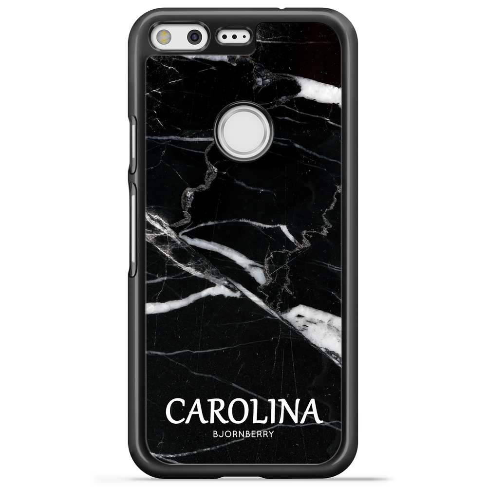 Google Pixel Case Custom - Black Marble Name