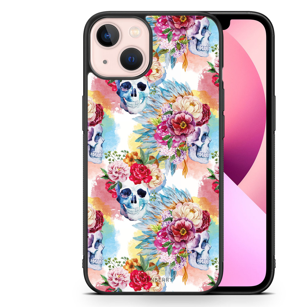 iPhone 13 Case - Skulls And Flowers