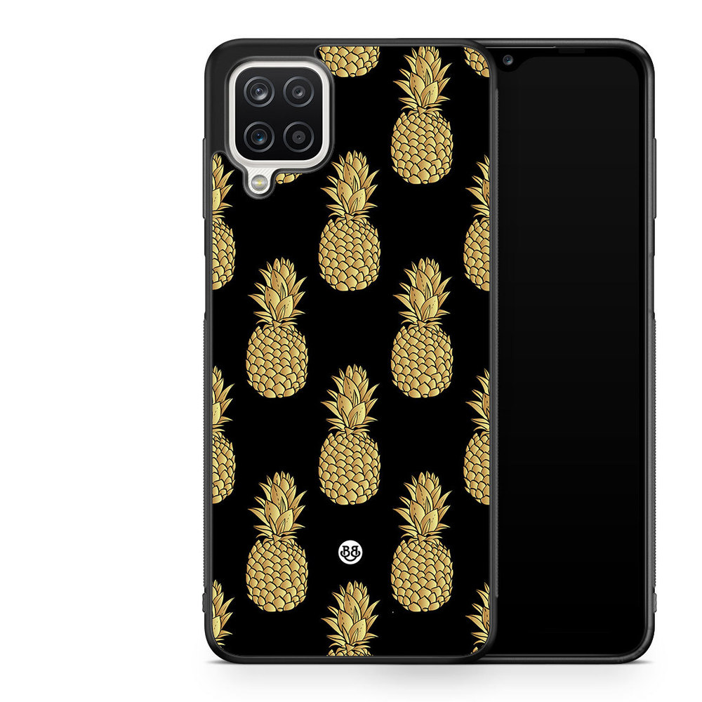 Samsung Galaxy A12 Case - Gold Pineapples