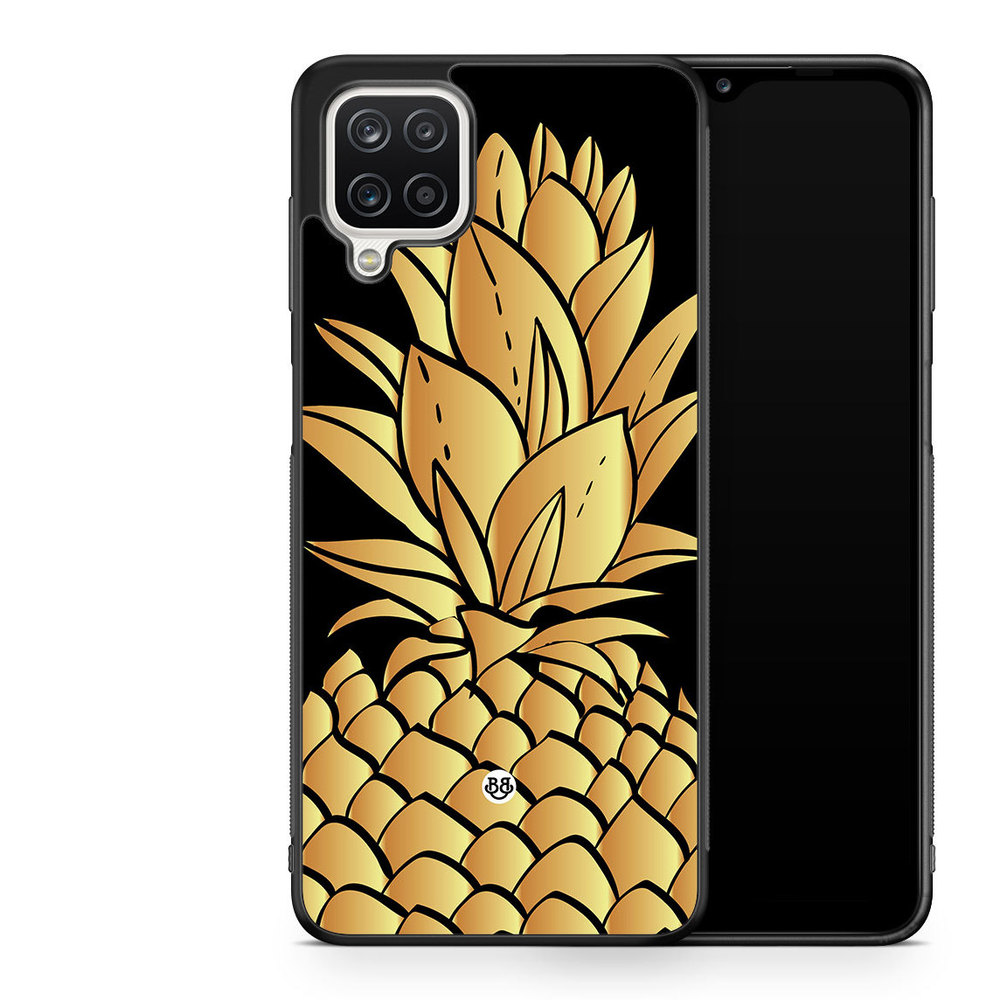 Samsung Galaxy A12 Case - Gold Pineapple