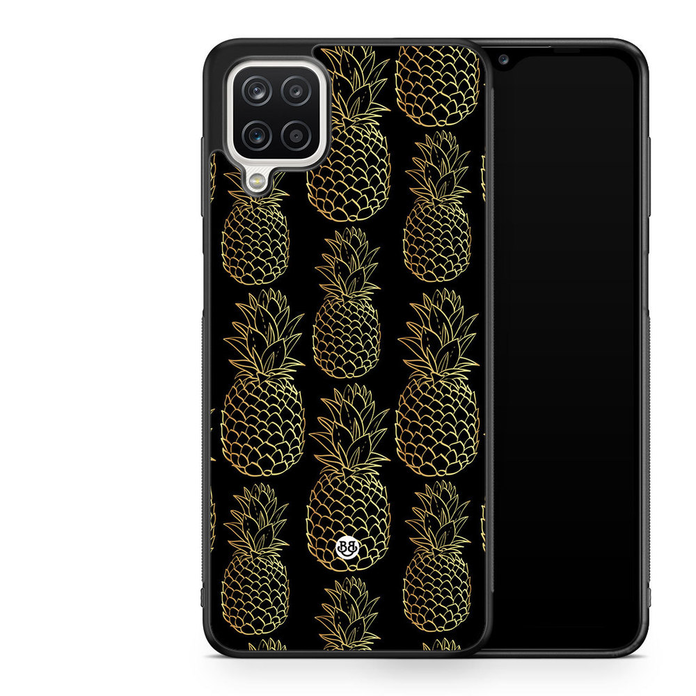 Samsung Galaxy A12 Case - Gold Pineapples