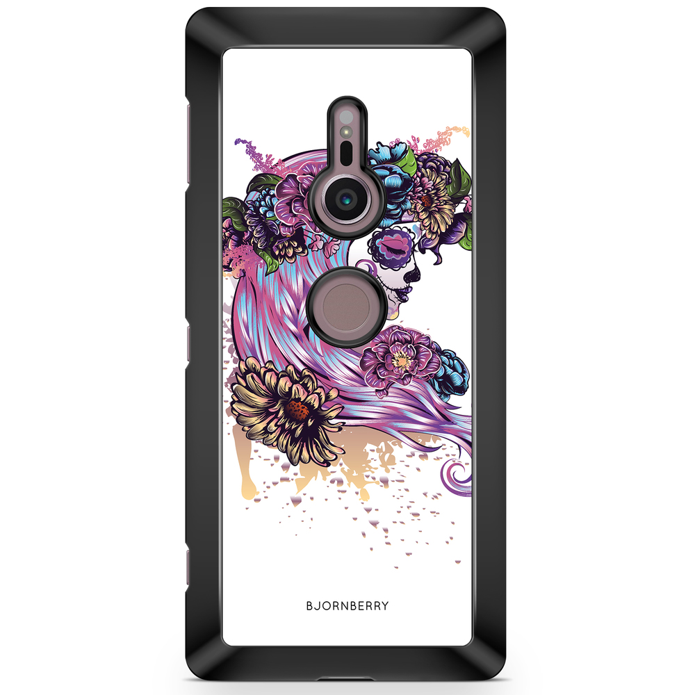 Sony Xperia XZ2 Case  - Skull Girl Flowers