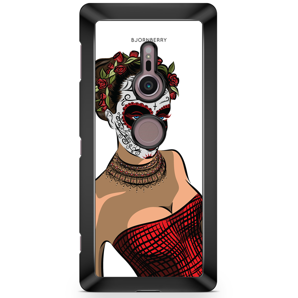 Sony Xperia XZ2 Case  - Skull Mask Flowers