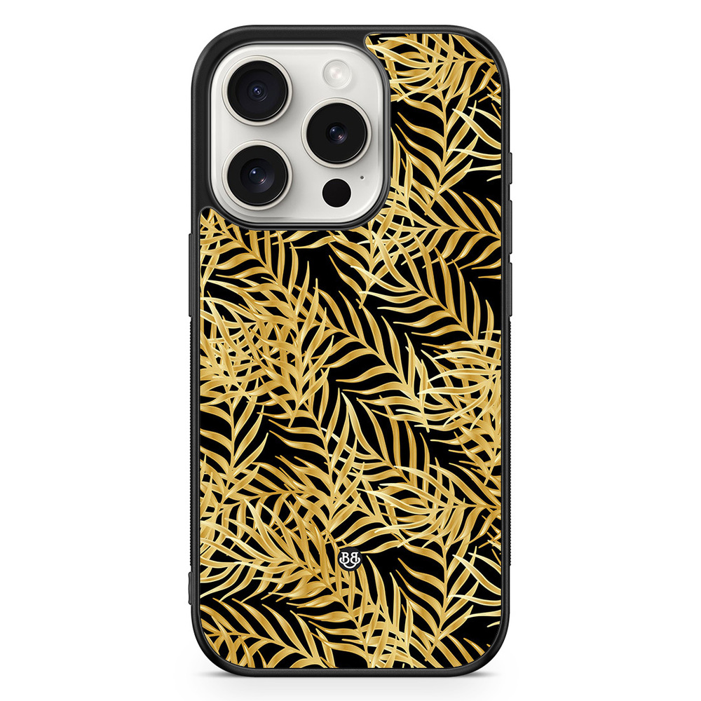 iPhone 15 Pro Case - Gold Palm