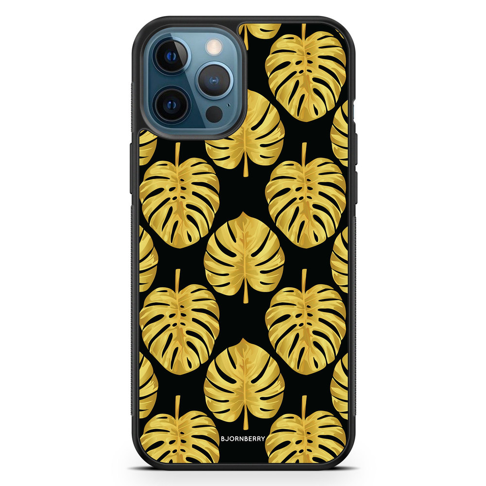 iPhone 12 Pro Case - Gold Monstera
