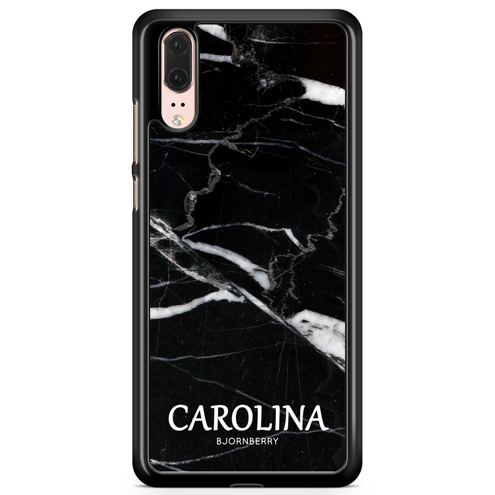 Huawei P20 Case Custom - Black Marble Name