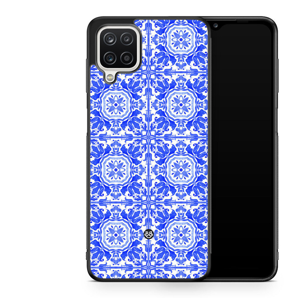 Samsung Galaxy A12 Skal - Blått Kakel