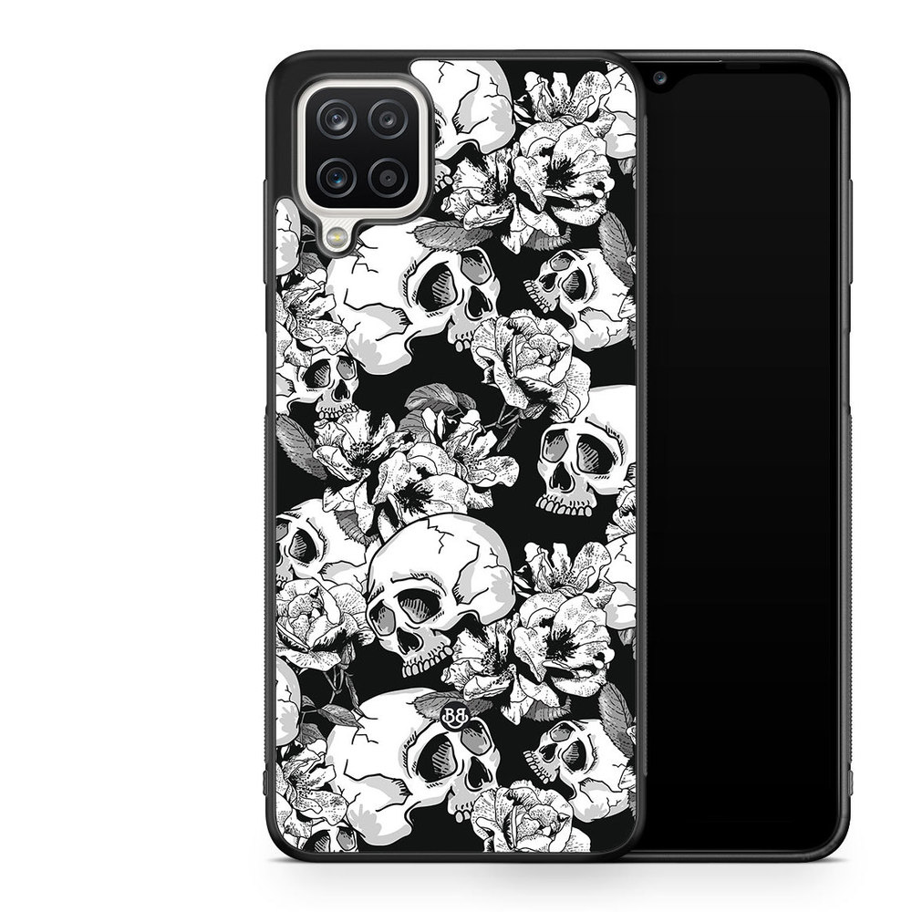 Samsung Galaxy A12 Case - Skull & Roses