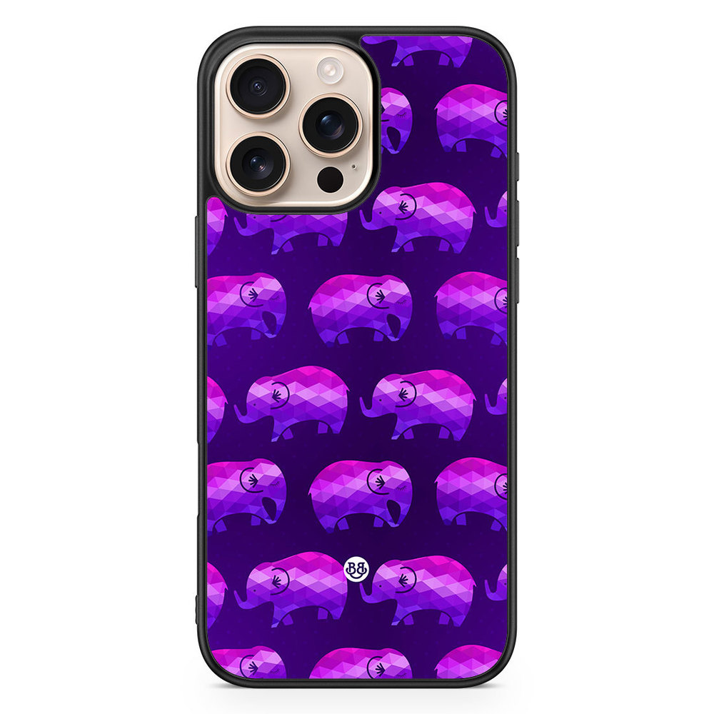 iPhone 16 Pro Max Case - Purple Elephants