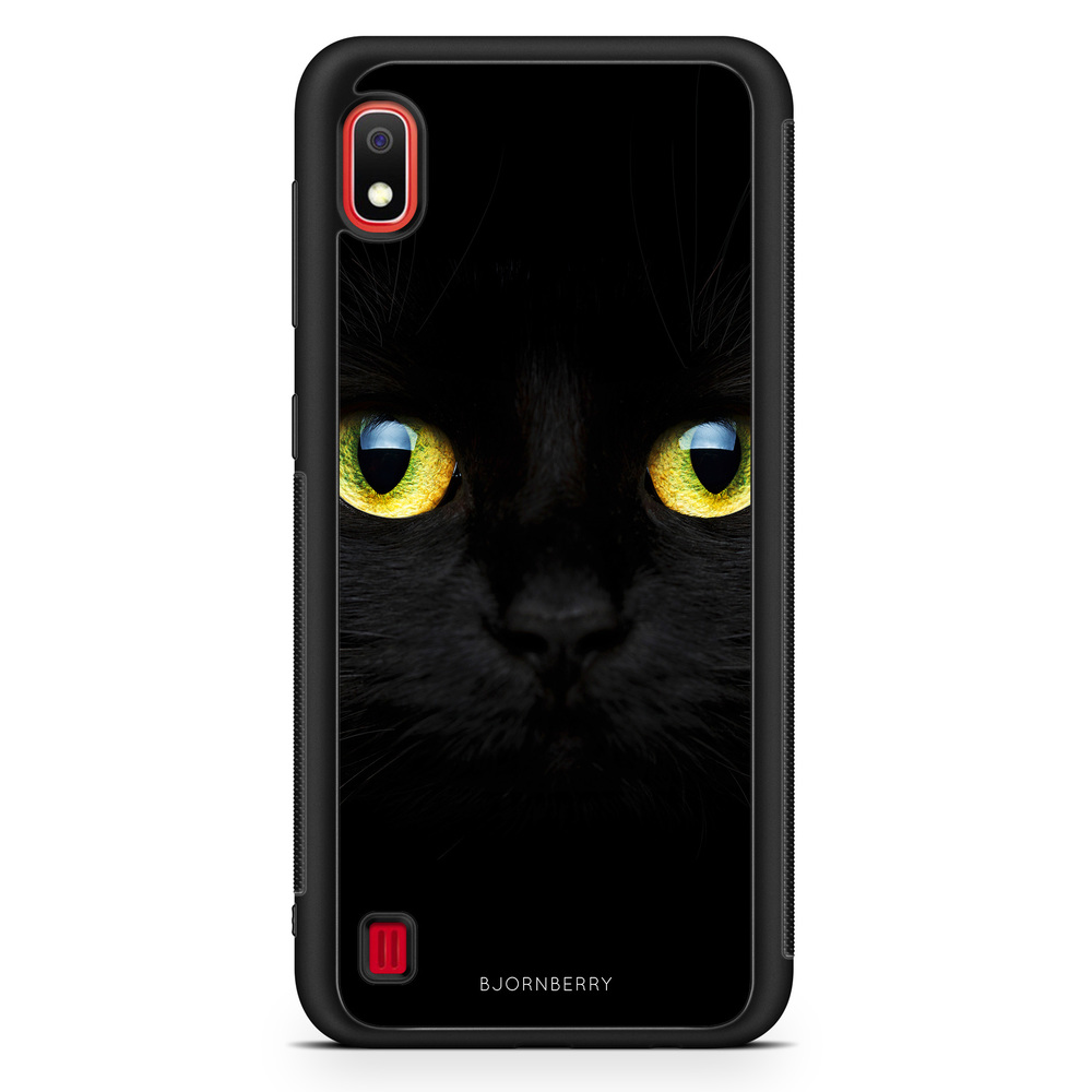Samsung Galaxy A10 Case - Black Cat Close Up