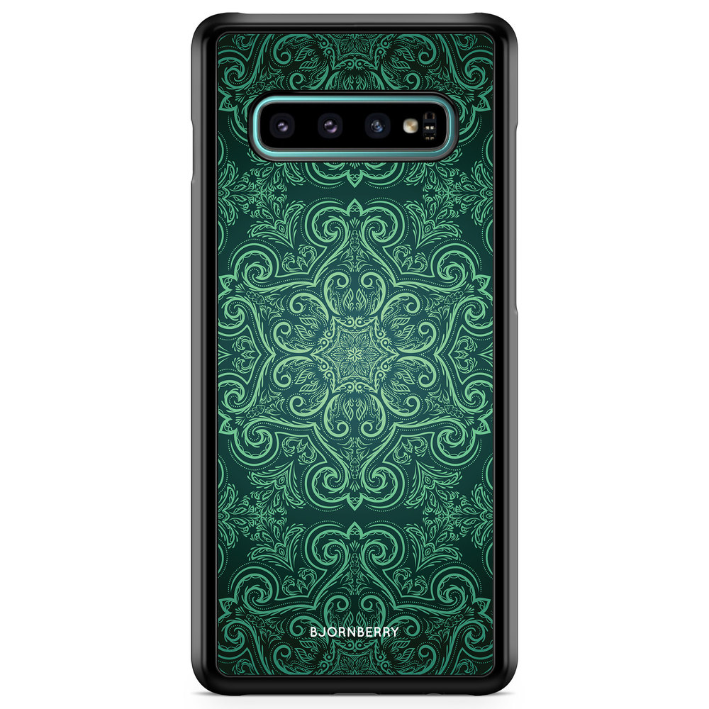 Samsung Galaxy S10 Case - Green Retro Pattern