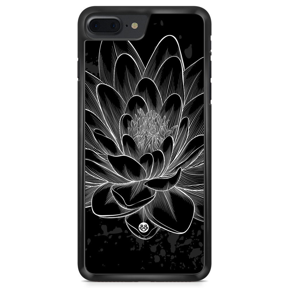 iPhone 8 Plus Case - Black/White Lotus
