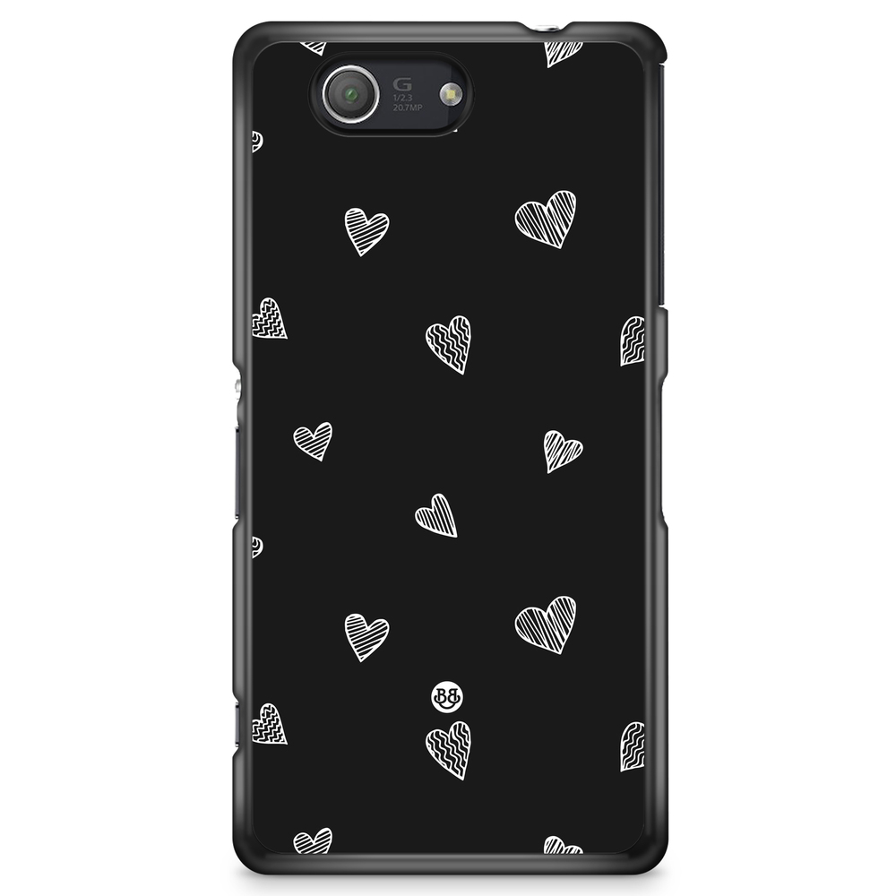 Sony Xperia Z3 Compact Case - Black & White Hearts