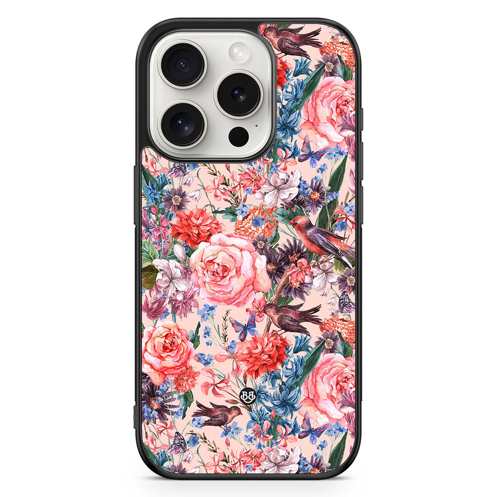 iPhone 15 Pro Case - Birds & Flowers