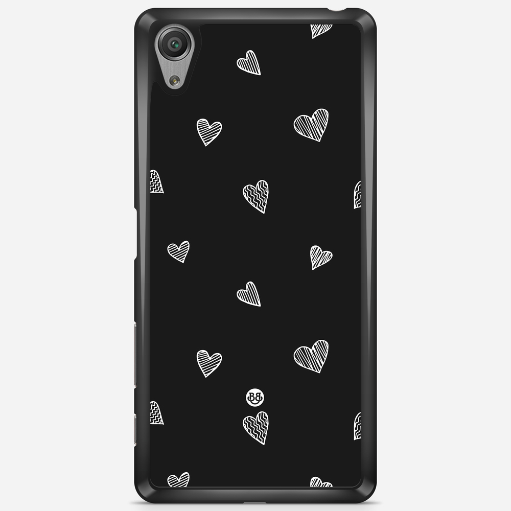 Sony Xperia X Performance Case - Black & White Hearts