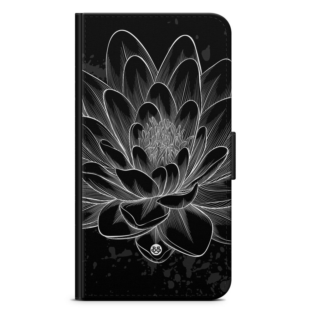 iPhone X / XS Wallet Case - Black/White Lotus