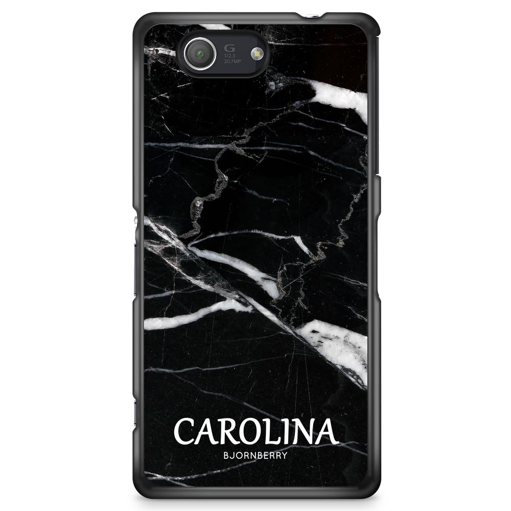 Sony Xperia Z3 Compact Case Custom - Black Marble Name