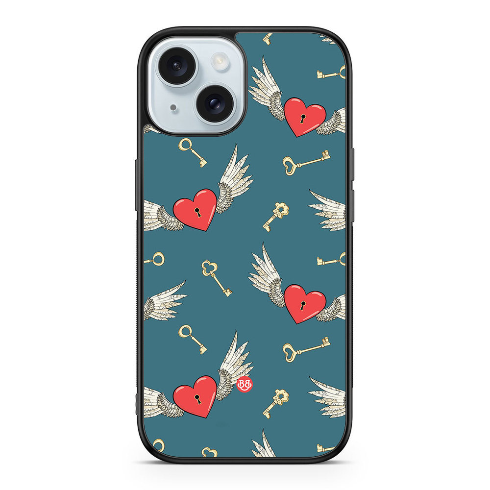 iPhone 15 Case - Hearts and Wings
