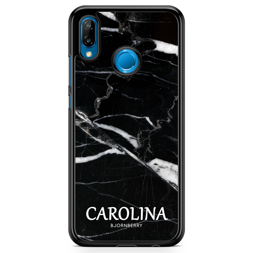 Huawei P20 Lite Custom Case - Black Marble Name