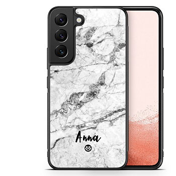 Samsung Galaxy S22 Plus 5G Custom Case - White Marble Name