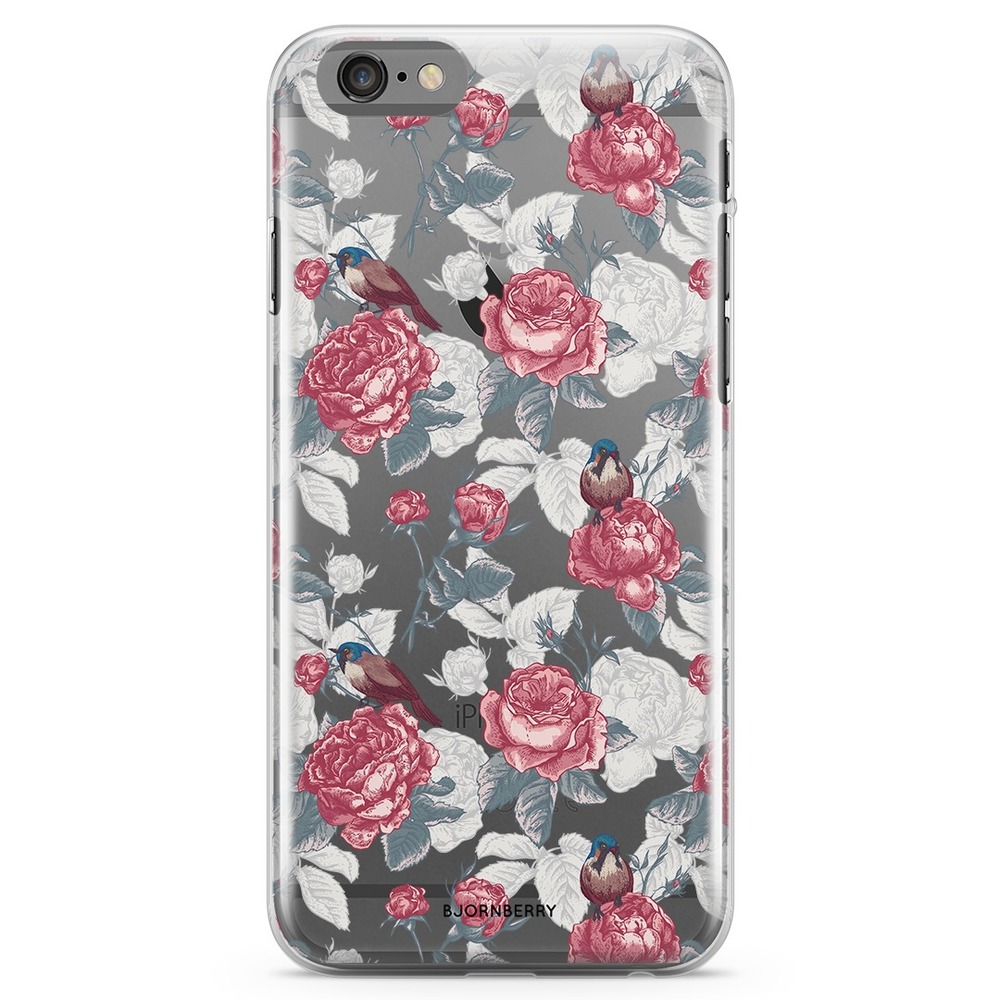 iPhone 6 Plus/6s Plus TPU Case - Roses and Birds