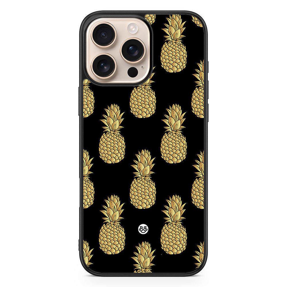 iPhone 16 Pro Max Case - Gold Pineapples