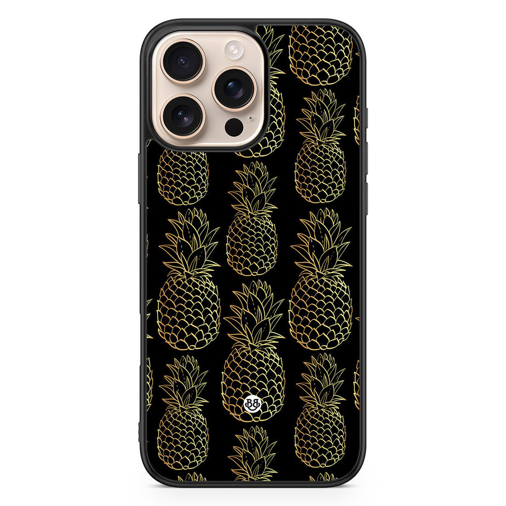 iPhone 16 Pro Max Case - Gold Pineapples