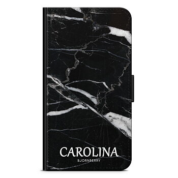 Huawei P10 Plus Wallet Case Custom - Black Marble Name