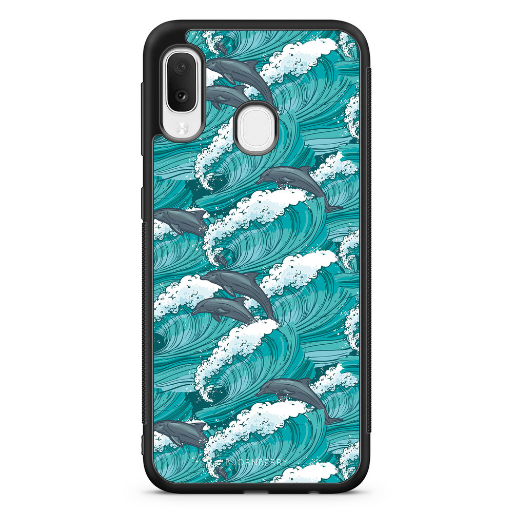 Samsung Galaxy A20e Case - Waves And Dolphins