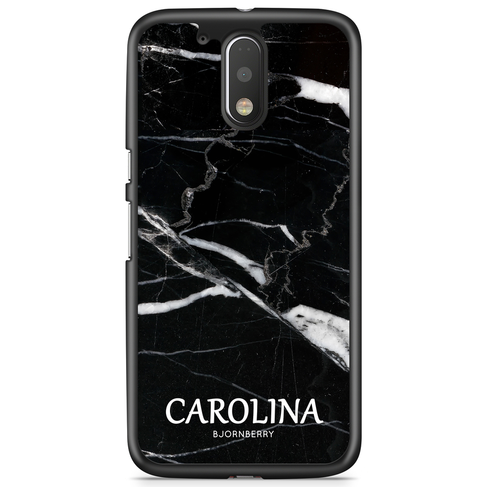 Moto G4/G4 Plus Case Custom - Black Marble Name