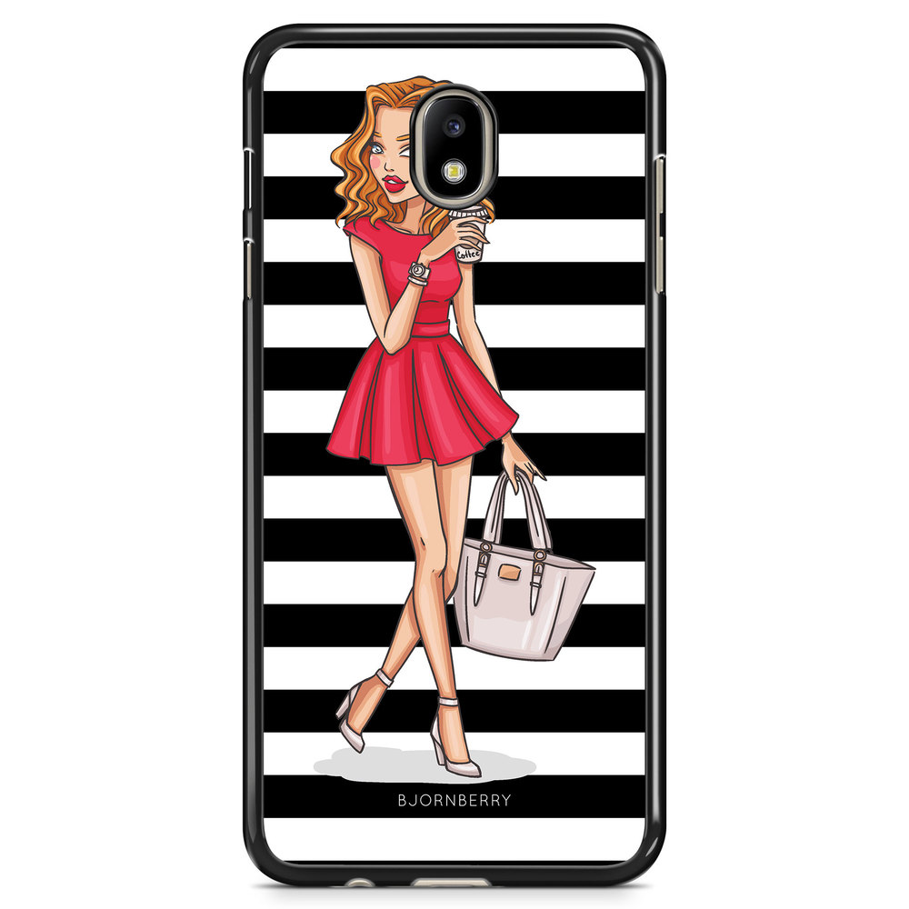 Samsung Galaxy J7 (2017) Skal - Modeskiss Dam Röd