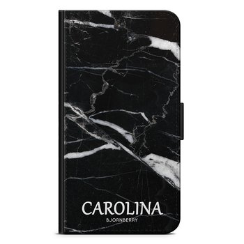 Moto G4/G4 Plus Wallet Case Custom - Black Marble Name