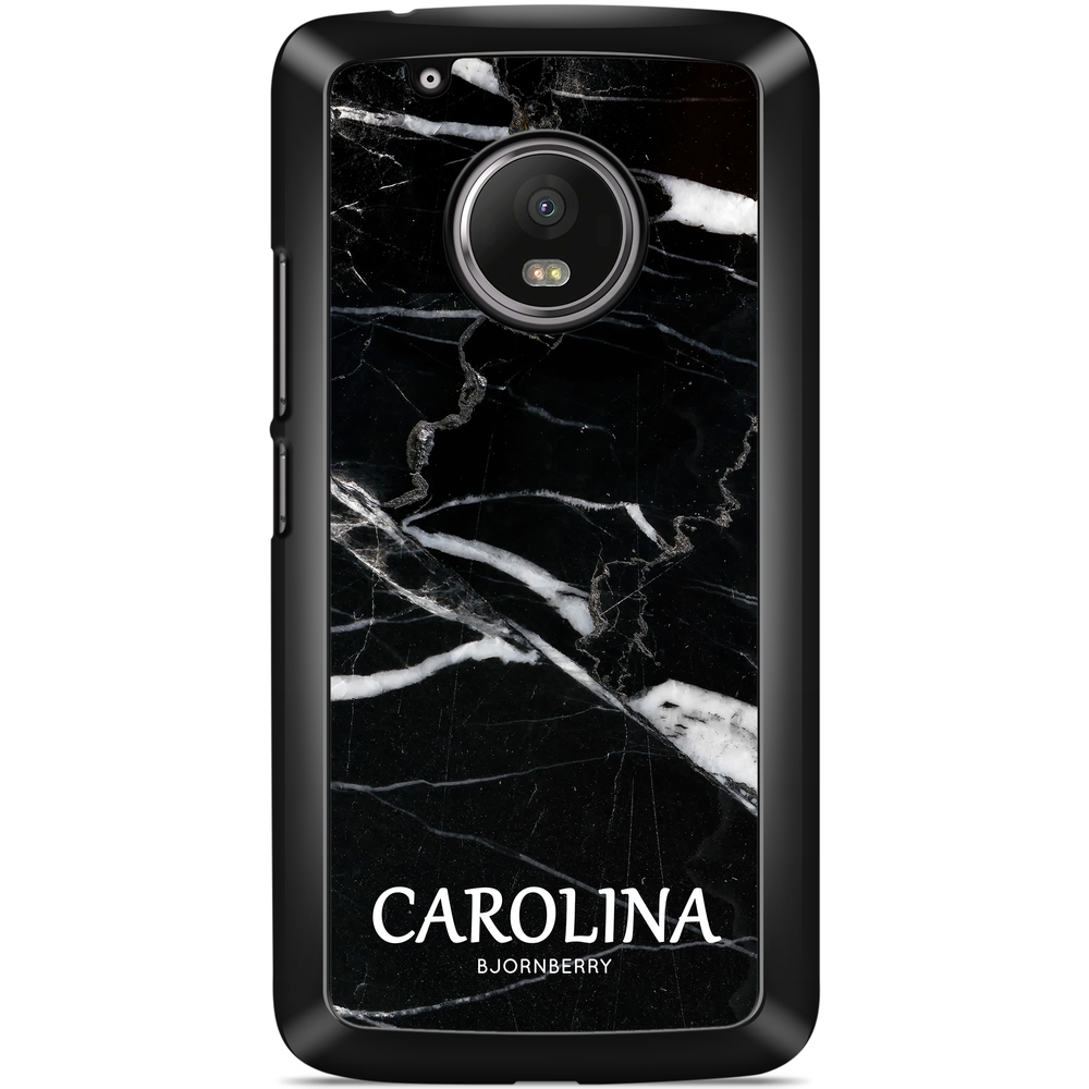 Moto G5 Plus Case Custom - Black Marble Name