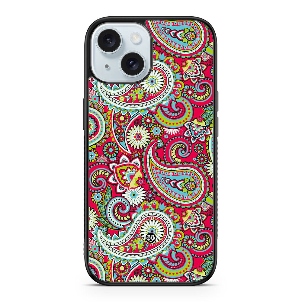 iPhone 15 Case - Röd Paisley