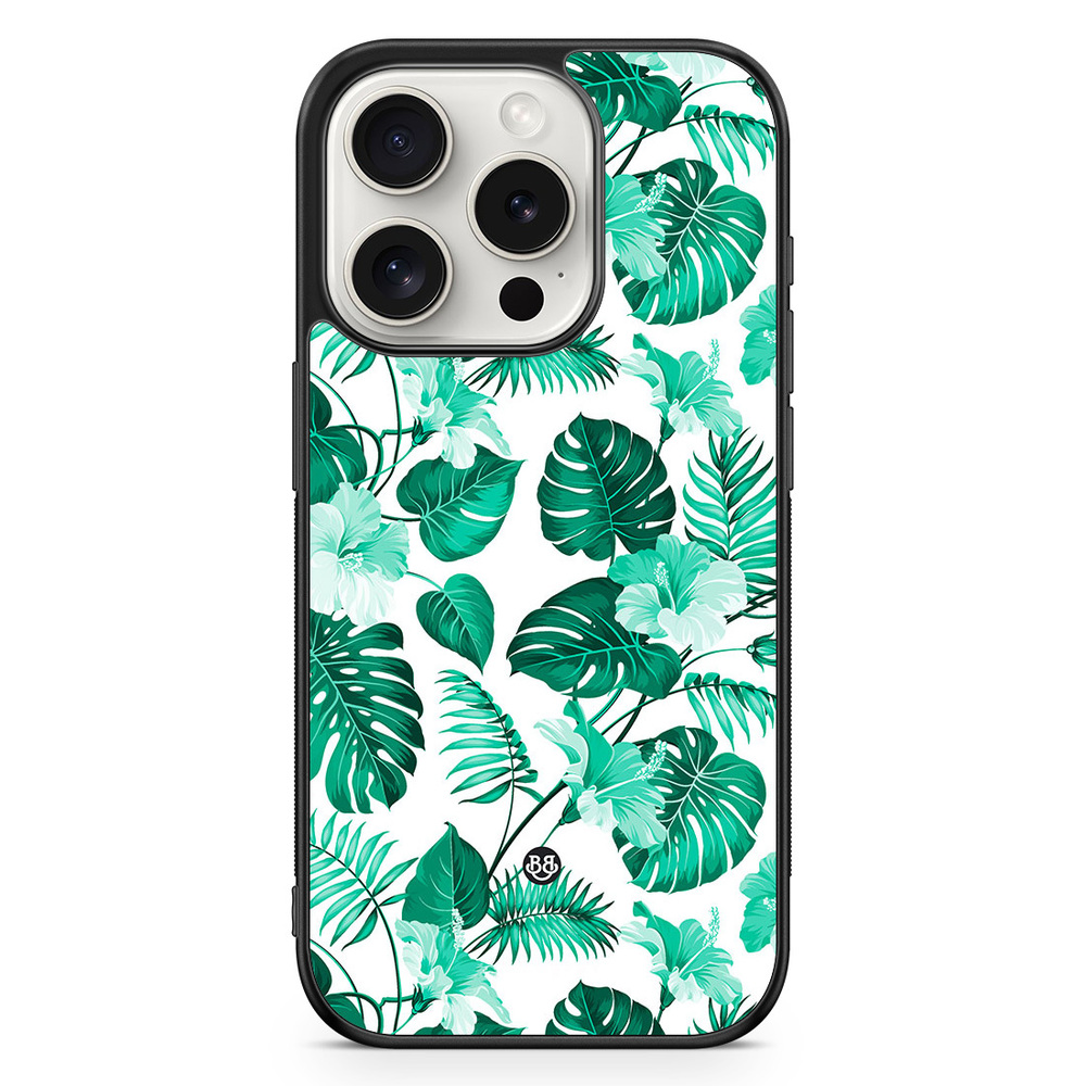 iPhone 15 Pro Case - Turquoise Flowers