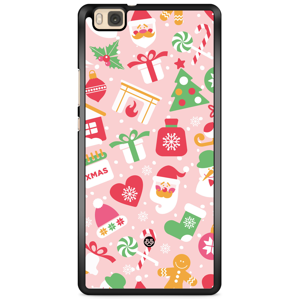 Huawei P8 Lite Case - Pink Christmas