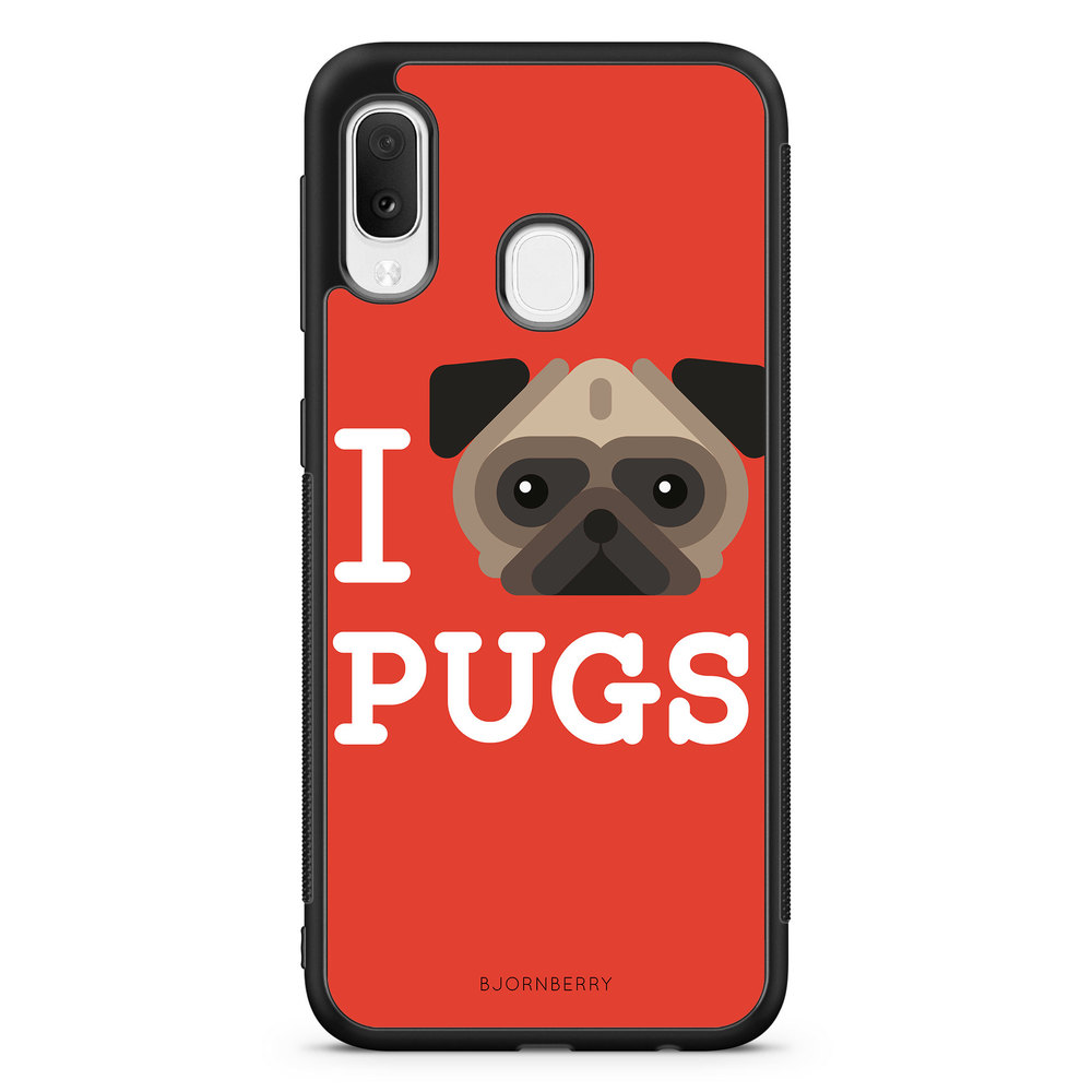 Samsung Galaxy A20e Case - I Love Pugs