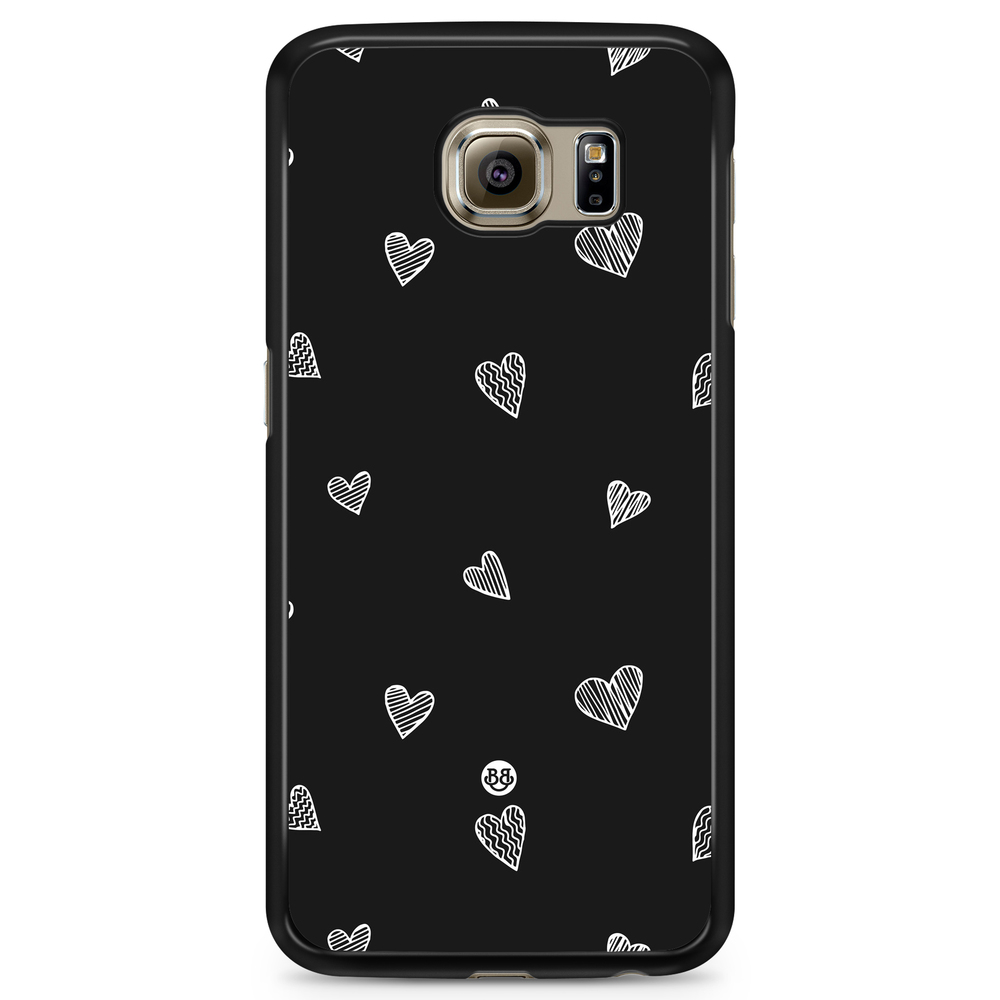 Samsung Galaxy S6 Edge+ Case - Black & White Hearts
