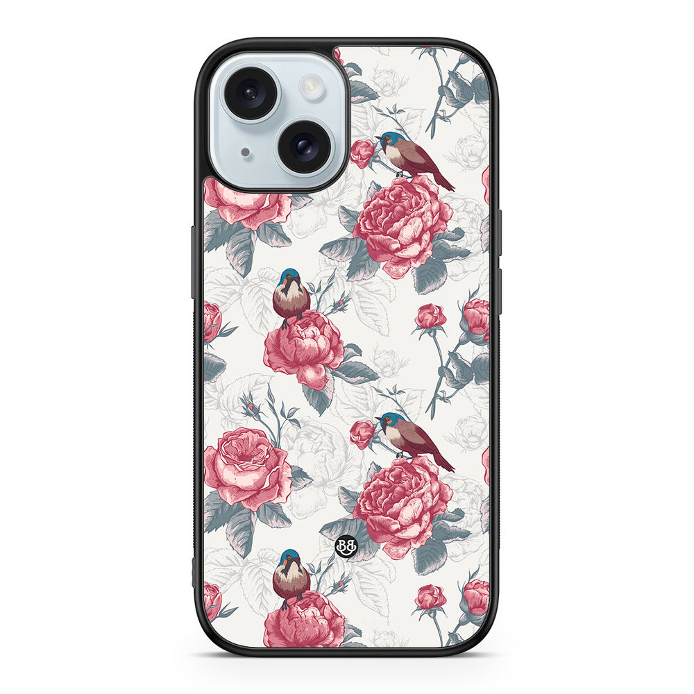 iPhone 15 Case - Roses and Birds