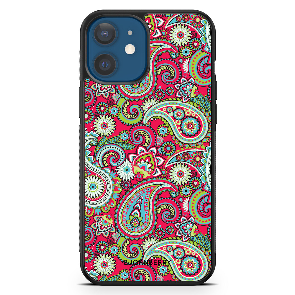 iPhone 12 Case - Red Paisley