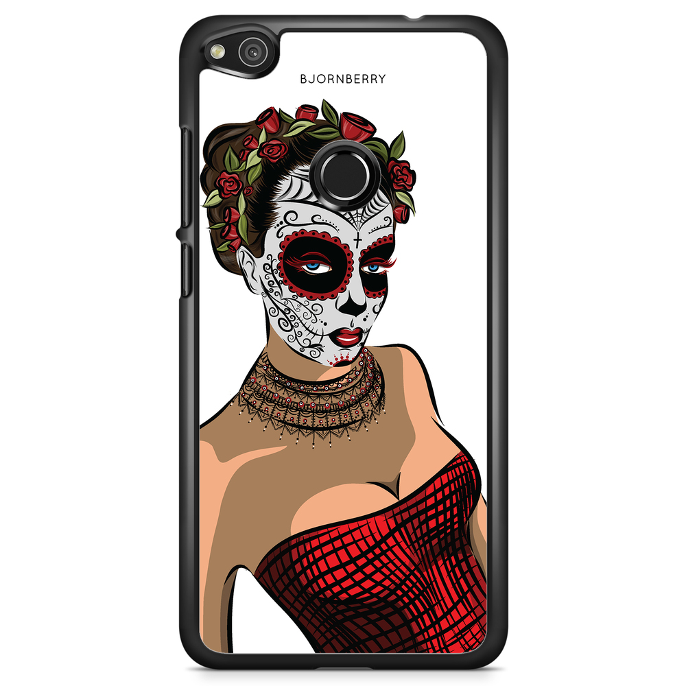 Huawei Honor 8 Lite Case - Skull Mask Flowers