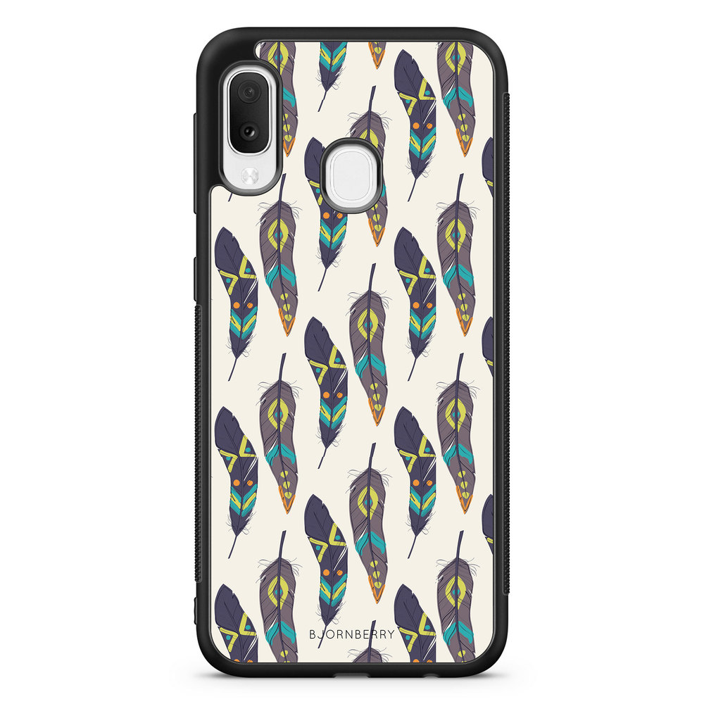 Samsung Galaxy A20e Case - Ethnic Feathers