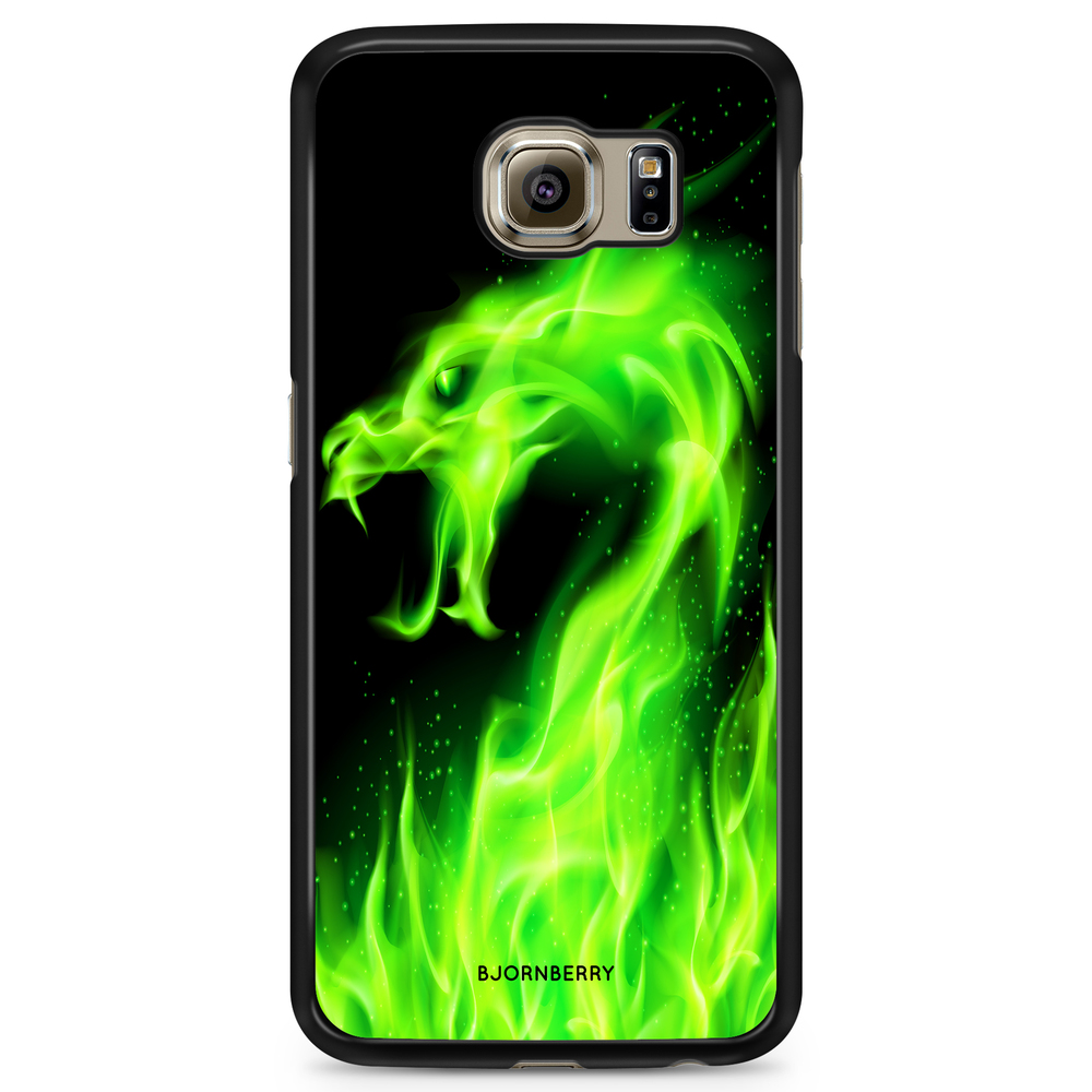 Samsung Galaxy S6 Edge+ Case - Green Flames Dragon