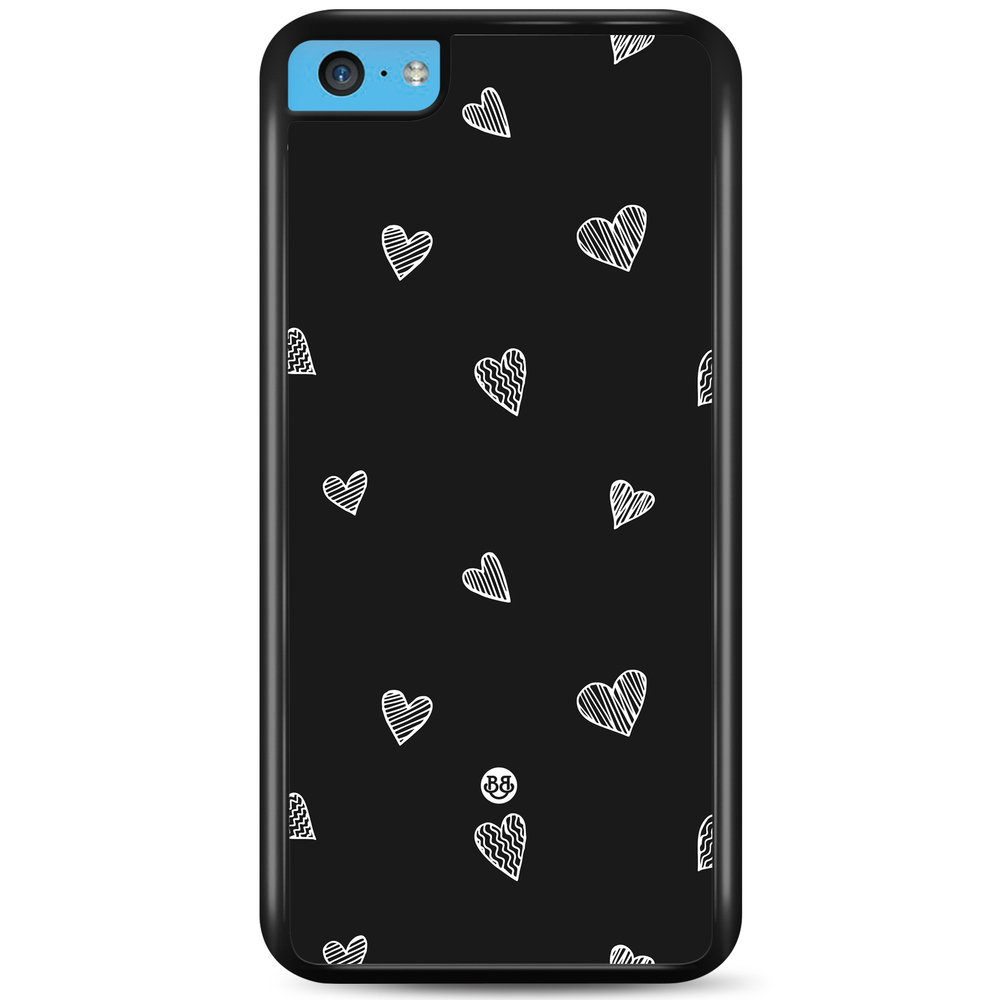 iPhone 5C Case - Black & White Hearts