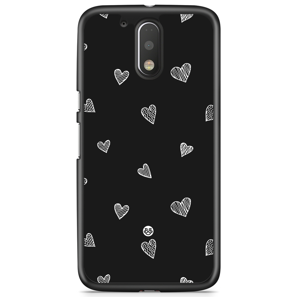 Moto G4/G4 Plus Case - Black & White Hearts