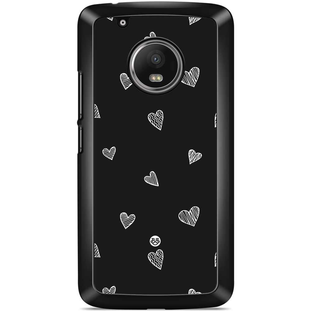 Moto G5 Plus Case - Black & White Hearts