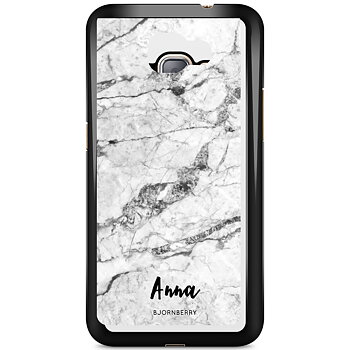 Samsung Galaxy J1 (2016) Skal Custom - Vit Marmor Namn